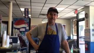 Dennis Fogg practicing for Restaurant Impossible