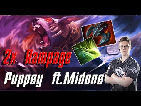 Puppey [Ursa] ft/ Midone[Slardar] and AliceXZ [CM] - ez Fight me ! Double Rampage