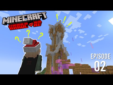 EPIC FLOATING WIZARD TOWER BUILD in Hardcore Minecraft