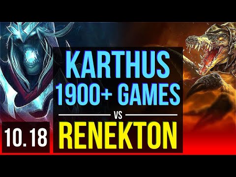 KARTHUS vs RENEKTON (TOP) | 2.5M mastery points, 1900+ games, KDA 8/3/8 | KR Diamond | v10.18