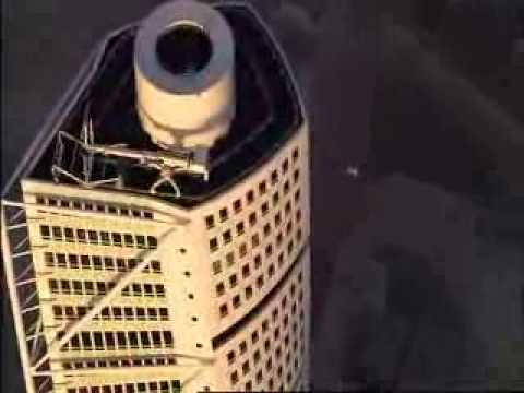 Landing parachute on the Turning Torso skyscraper