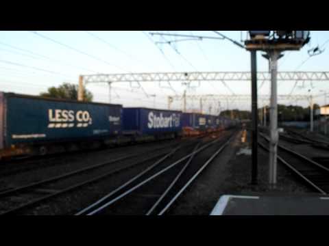 92017 'bart the engine' drones through carlisle with the tesco intermodel
