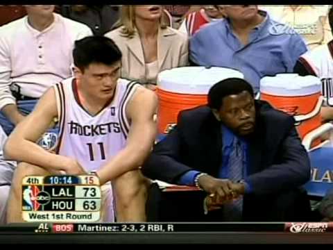 Karl Malone (at age 40) with 30 pts 13reb 3 stls Lakers against Rockets (full game 2004 playoffs)