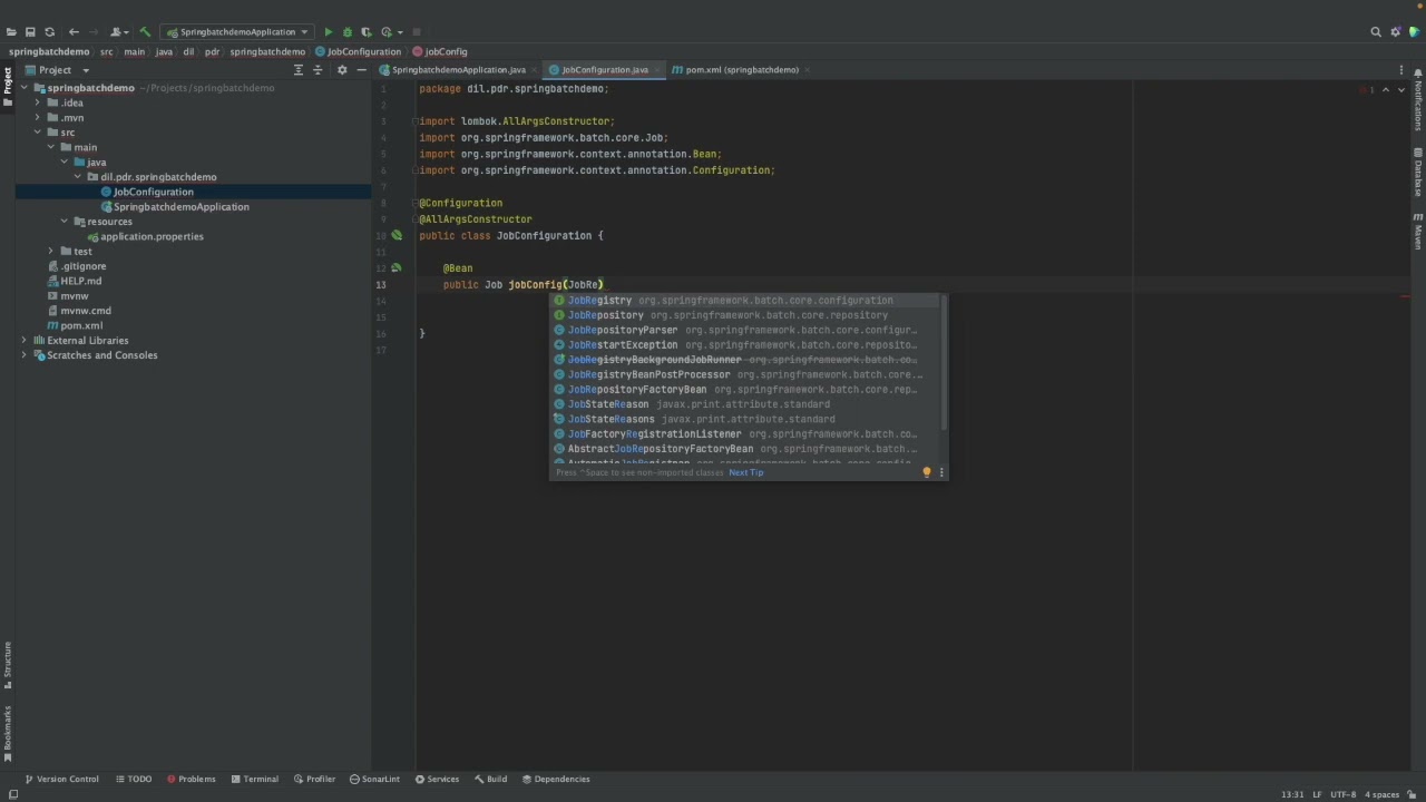 Develop Spring Batch Processing Hello World Application - Part 02