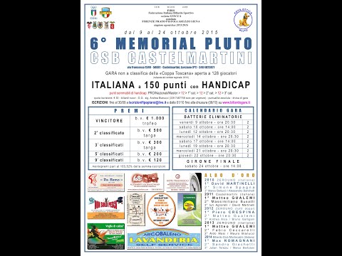 S.GIACHETTI vs M.DONATI - FINALE "6°MEMORIAL PLUTO" - CSB "CASTELMARTINI" (PT) - 7 NOVEMBRE 2015