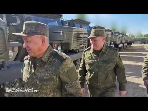 WATCH: Russia's Shoigu inspects military vehicles amid Wagner 'starving ammunition' accusations