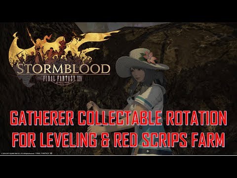 Final Fantasy XIV: Stormblood - Lv.60 to 70 Gatherer Collectable Rotation For EXP & RED Scrips