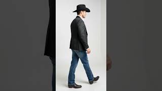 Men’s Black Paisley Jacquard Blazer with Satin Shawl Lapel, Western Formal Designer Jacket video