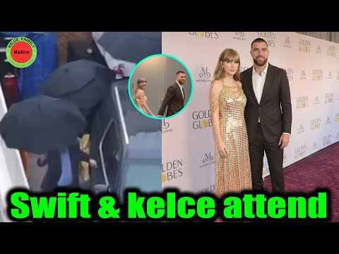 Travis Kelce & Fiancé Taylor Swift arrived Beverly Hilton Hotel attend the Golden Globes Awards 2026