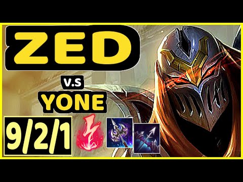 LL STYLISH (ZED) vs YONE - 9/2/1 KDA MID GAMEPLAY - NA Ranked DIAMOND