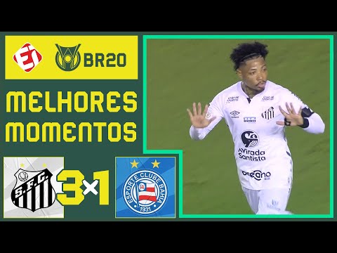 SANTOS 3 X 1 BAHIA - MELHORES MOMENTOS - BRASILEIRÃO (01/11/2020)