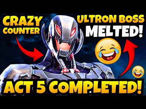 Act 5.4.6 - Ultron Boss MELTED! 🤣 CRAZY COUNTER | 2nd Account | Marvel Contest Of Champions