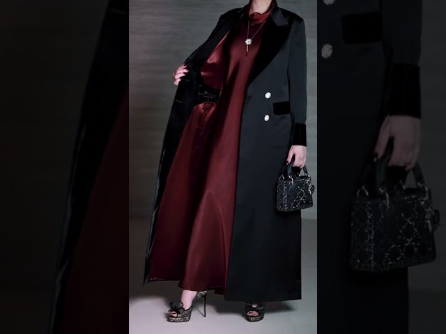 CLASSIC BLACK-Burgandy ABAYA