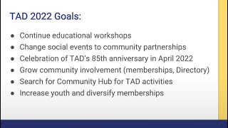 Thank you for supporting TAD ~ Join us in 2022!
