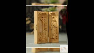 Handmade Portable Altar Jesus Christ | St. Matthew| Ave Maria Home Decor Mini Catholic Altar Trip...