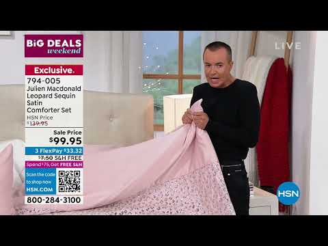 Julien MacDonald Leopard Sequin Satin Comforter Set