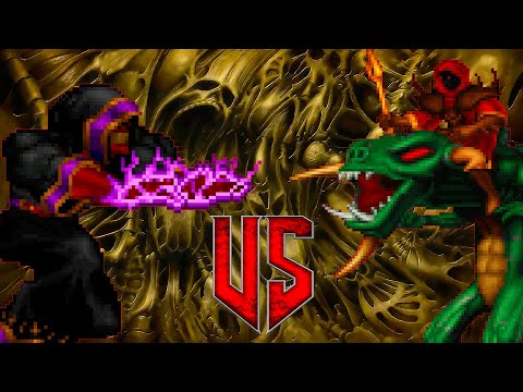 Heresiarch vs D'Sparil  - HEXEN vs HERETIC Monster Infighting - DOOM: RETRO BOSS BATTLES