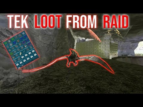 CSPINNING INTO AN ONLINE RAID (TEK LOOT) - ARK SMALL TRIBES PVP #15