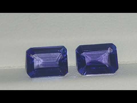 Octagon Shape Natural AAA Tanzanite Emerald Cut Pair Loose Gemstone For Earrings