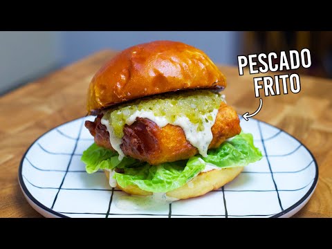 Burger de pescado frito 100% casera