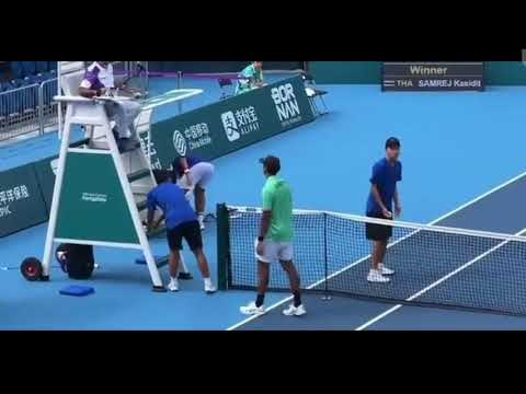 South Korean Kwon Soon-woo smashed his racket in a tantrum after the upset defeat in  Asian Games