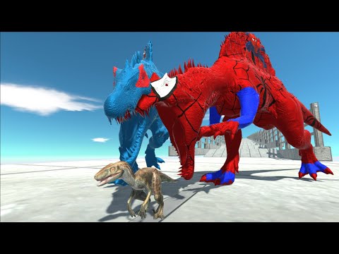 Spider-man Spinosaurus Captain America Spinosaurus Death Run - Animal Revolt Battle Simulator