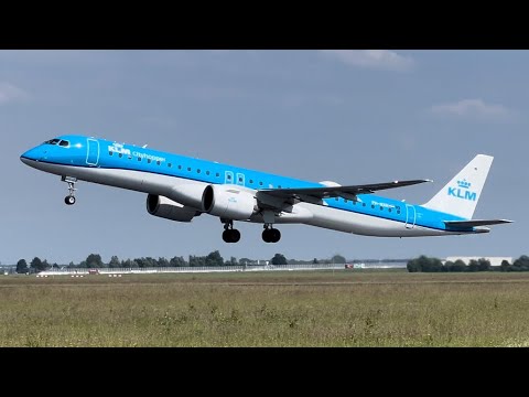 KLM Cityhopper EMBRAER E195-E2 TAKING OFF From SCHIPHOL to Gothenburg (4K60 HDR)