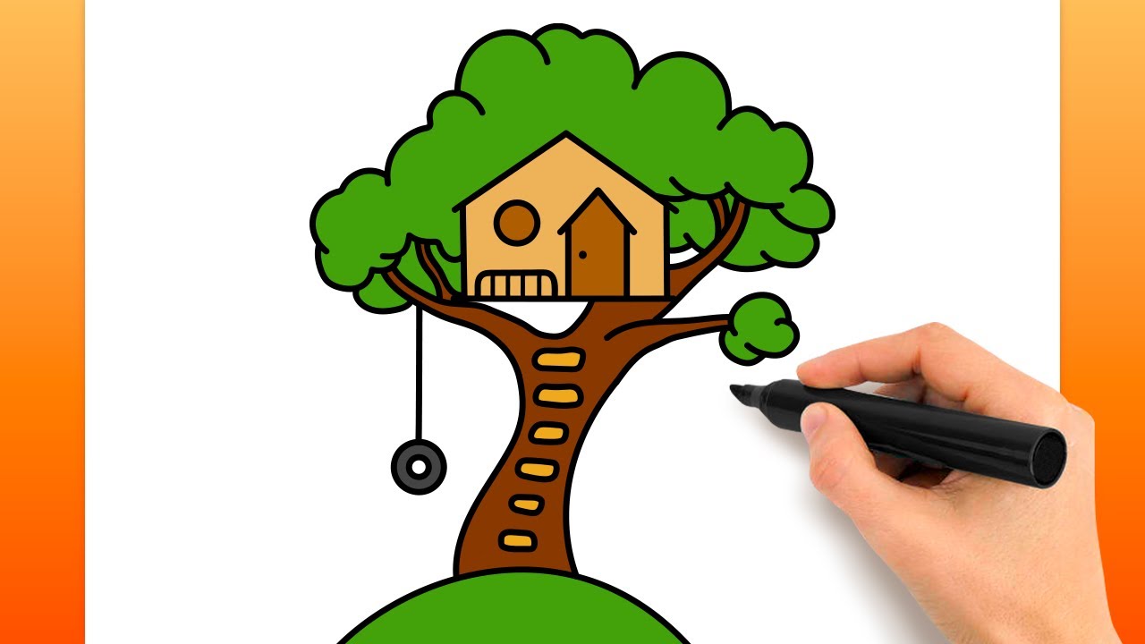 Comment Dessiner Une Cabane Dans Les Arbres (Tutoriel De Dessin Facile)