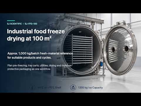 SJ-FFD-100 Industrial Food Freeze Dryer | 100 m² Overview — SJ Scientific video preview