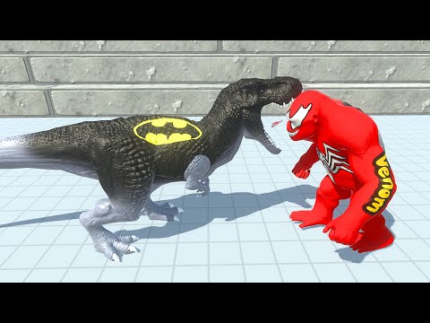 BATMAN T-REX VS RED VENOM GORO CHAMPIONSHIP WAR ► Animal Revolt Battle Simulator
