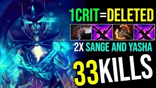 1Hit=Rest in Peace [Phantom Assassin] DOUBLE Sange and Yasha BUILD 33Kills 7.19c | Dota 2 FullGame