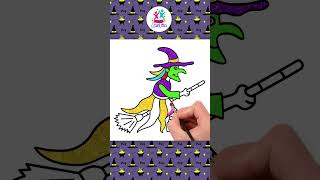Como desenhar uma bruxa de Halloween #shorts #chikiartbrasil #desenhofácil