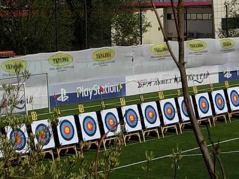 European GP Bulgaria Sofia recurve targets being shot at