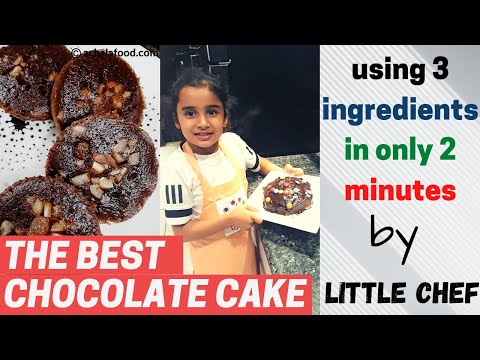 TASTY & HEALTHY CHOCOLATE CAKE RECIPE IN 2 MINUTES -  little chef | OJASVI AGARWAL | #polkakids