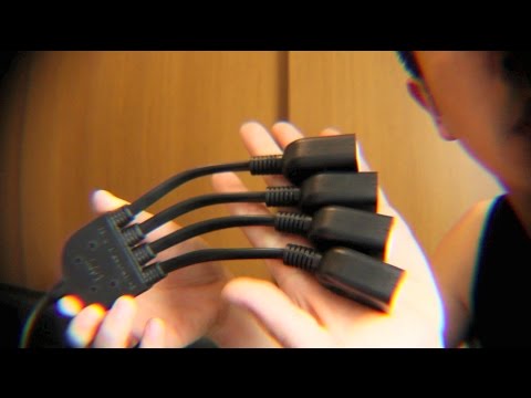 【フィッシュアイレンズ de 開封】ELECOM 四つ又の電源ケーブル / コンセント充電できるACアダプターの数 &rarr; 4倍。