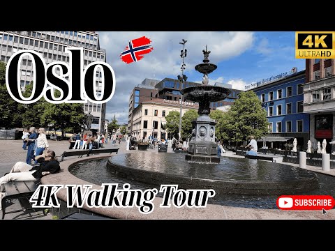 Oslo Summer Walk | Afternoon stroll of city center in 4K