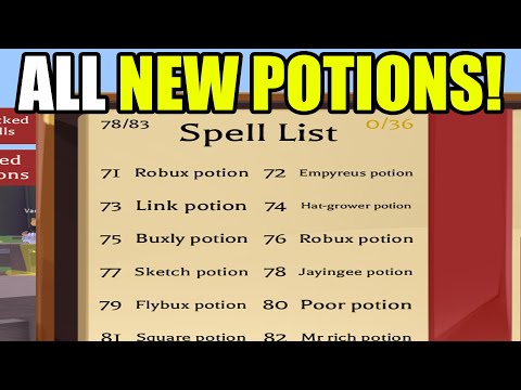 All NEW Potions RECIPES in WACKY WIZARDS! (UNLOCK  THEM ALL) (Roblox)