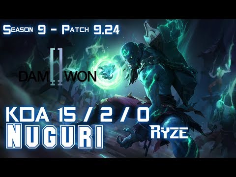 DWG Nuguri RYZE vs GANGPLANK Top - Patch 9.24 KR Ranked
