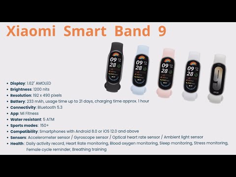Xiaomi Smart Band 9 unboxing - quick install setup - menu