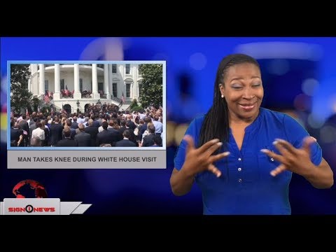 Man takes knee during White House visit (ASL - 6.6.18)
