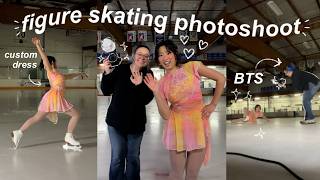 GRWM + come to my FIRST figure skating photoshoot ⛸️📸 | makeup + hair, custom figure skating dress