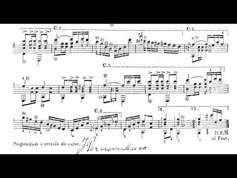 Joao Pernambuco - Sons De Carrilhoes for Guitar [Score-Video]