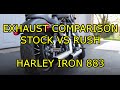 [EXHAUST CLIP] Harley Davidson Iron 883 - Exhaust Comparison - Stock vs Rush 2.25" Baffle