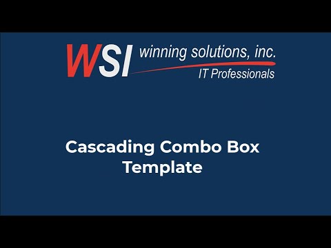 WSI Cascading Combo Boxes Database Template