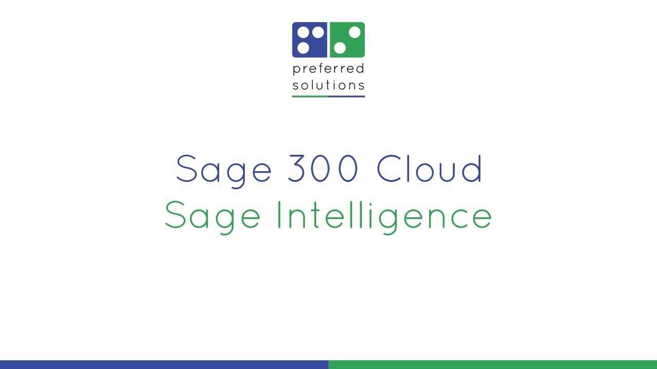 Sage 300 Cloud - Sage Intelligence