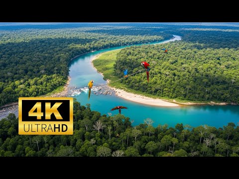 Relaxing Walk in the Amazon Twilight Swamp with Caimans  Nature ASMR (4KHDR)