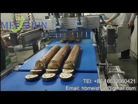 Ultrasonic Roller cake slicing Inline Cutting Machine with Conveyor