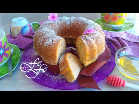 CIAMBELLA INTEGRALE AL LATTE CALDO E MIELE - Dolce soffice per la colazione - La cucina di FeFè