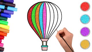 ✏️How to Draw And Color Hot Air Balloon🪂🎈 | EASY Step By Step Drawing for kids | Chiki Doodle