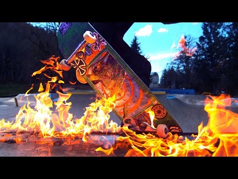 Skateboarding on FIRE in the RAIN (BURN 2) Video